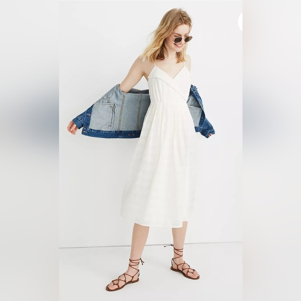 Madewell irovy flower lace midi wrapped dress Size 6